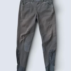 Piper by SmartPak Grey Equestrian Riding Breeches Knee Patch Pants Size 26R
